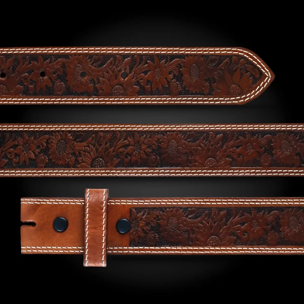 Virginia Sunflower Leather Belt